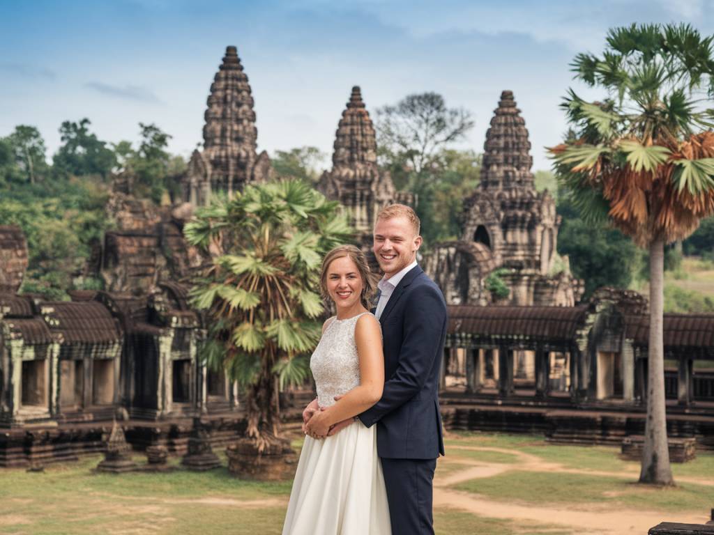 voyage de noces au Cambodge : temples d'Angkor, plages et aventures exotiques pour un mariage de rêve